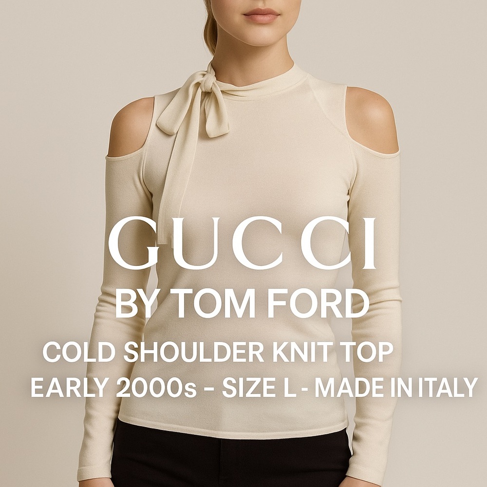 Gucci by Tom Ford Cold Shoulder Knit Top – Early 2000s – Size L – Made in Italy
